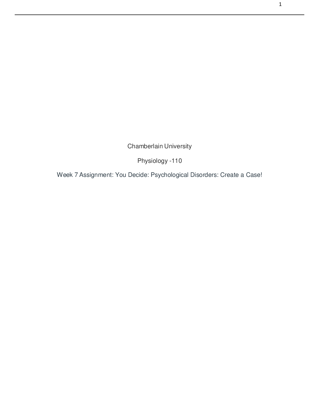 Preview image of PSYC 110N Week 7 Assignment You Decide Psychological Disorders Create a Case! document